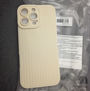 iPhone 16 Pro Max Cream Textured Silicone Protective Fitted Back Case Cover Skin